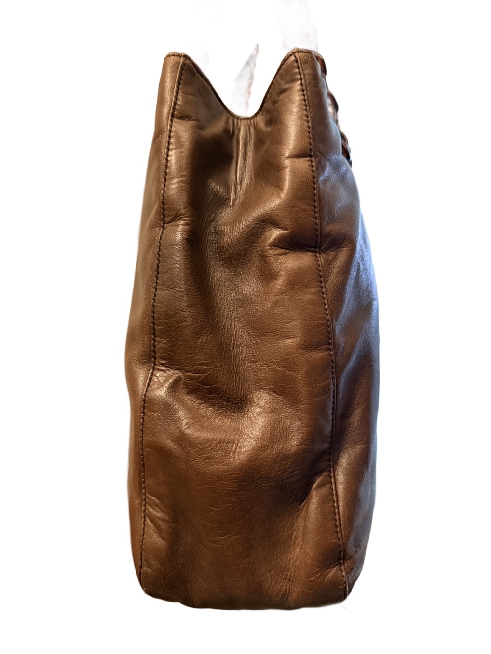 Prada Tessuto Nappa Leather Brown Tortoiseshell Chain Tote Bag w COA - Picture 8 of 16
